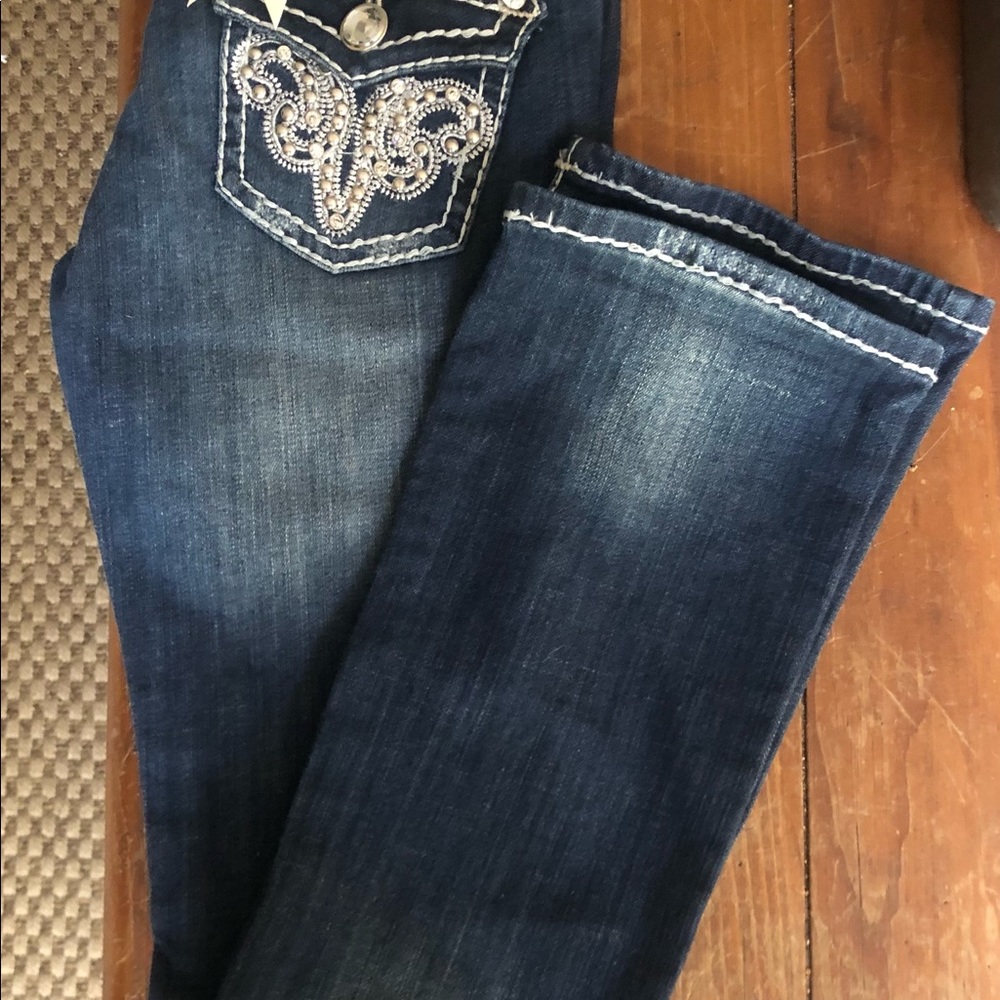 LA IDIOL Rhinestone Studded Embroidered Jeans - Picture 8 of 8